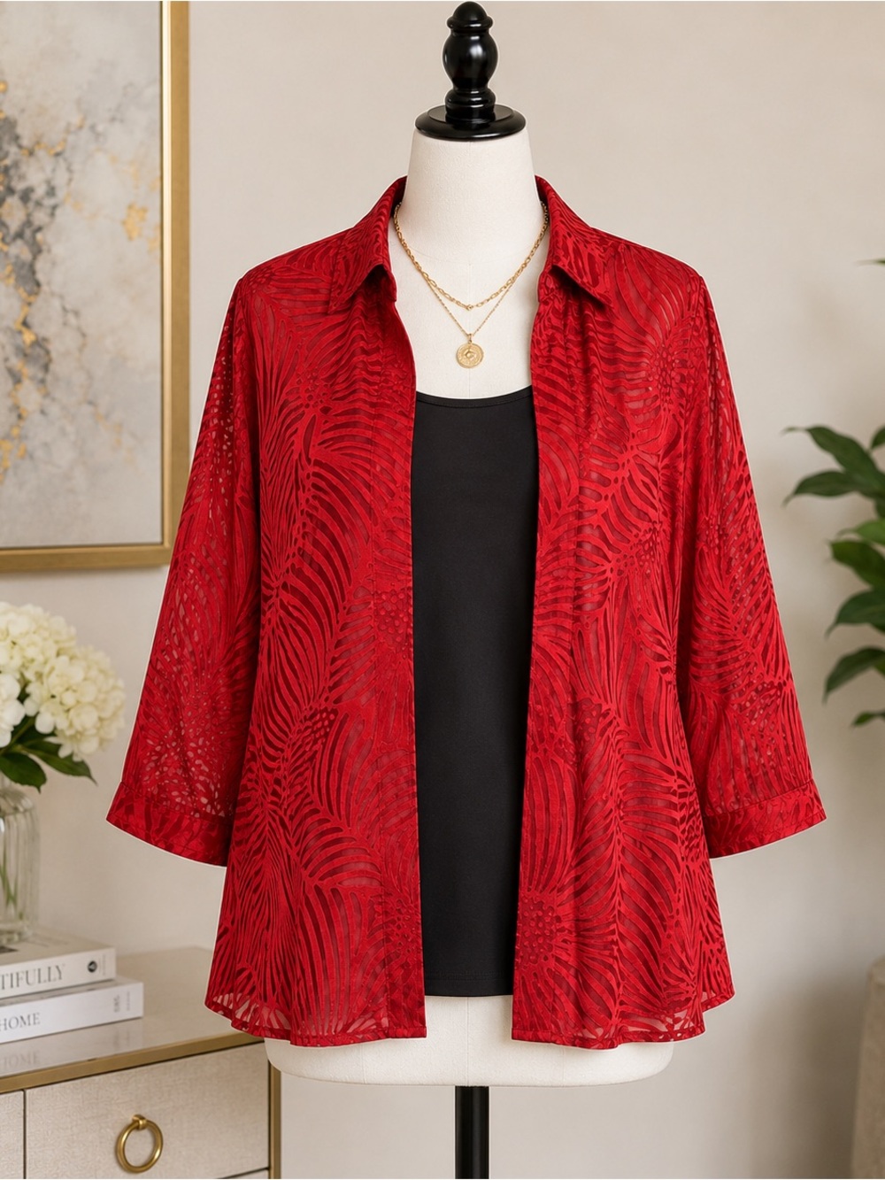 Coldwater Creek Size 1X Burnout Blouse